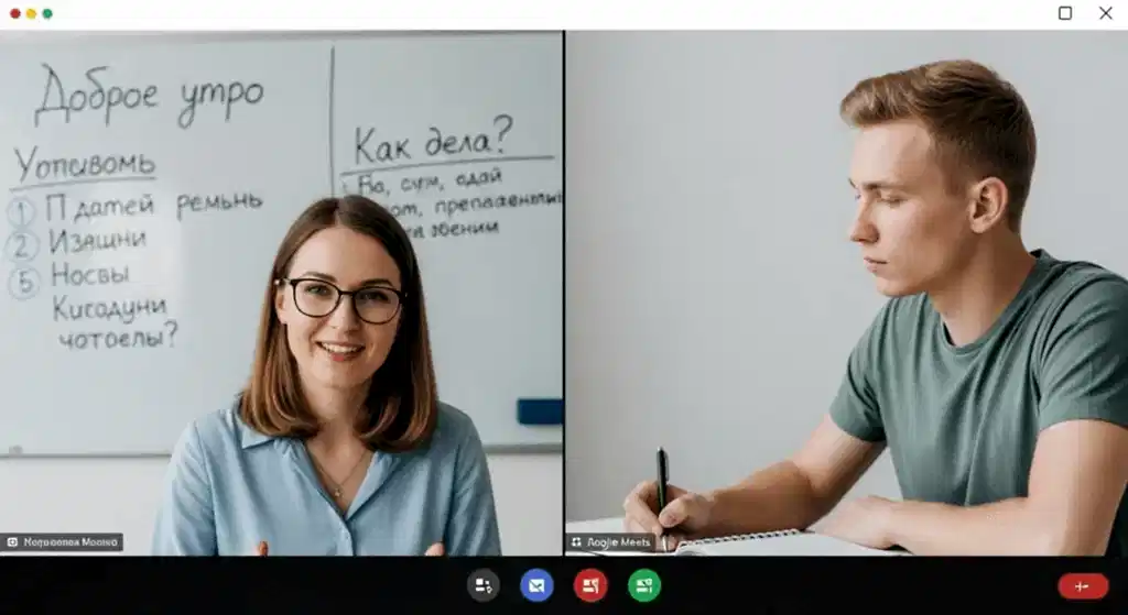 online meeting, online course, online rusca kursu